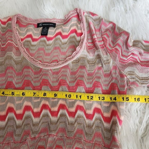 INC International Concepts 60s Retro Knit Gypsy Hippie Dress Women's M Pink - Picture 7 of 14